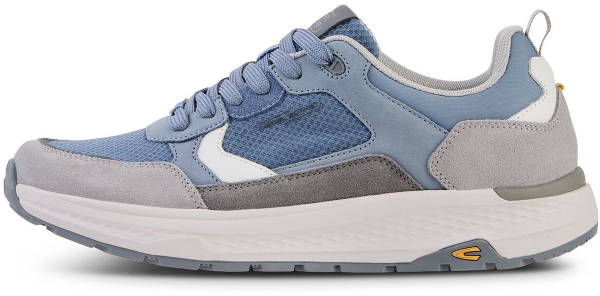 camel active Casual sneaker van leer en textielmix - Maat menswear-43 - Lichtblauw