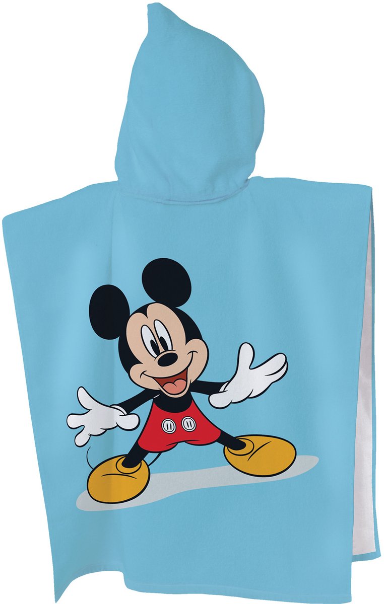Disney Mickey Mouse Poncho Blue - 60 x 120 cm - Katoen