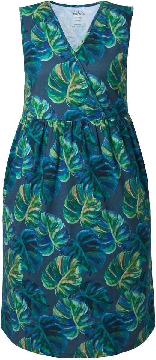 Ulla Popken Dames - Jersey midi-jurk - Marine - Maat 54+