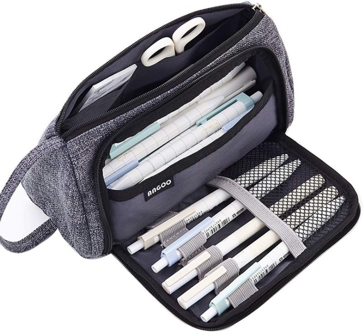 Gekleurde canvas etui met grote capaciteit voor school en kantoor