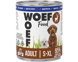 Woef Woef Adult - Natvoer Hond - Hondenvoer - Hert - 6 x 200g - Hypoallergeen - Graanvrij