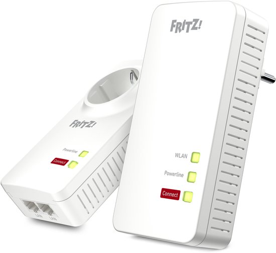 FRITZ!Powerline 1260 Set - Powerline-adapter - 1200 Mbps - WiFi 5 - 400 + 866 Mbps - 2-Pack
