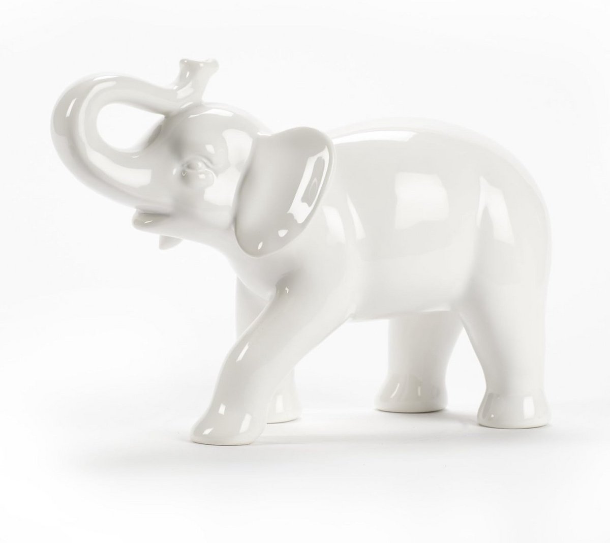 Elegante Keramische Olifant Beeldje - Groot - Wit
