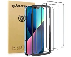 Screenprotector van Glas geschikt voor iPhone 15 en iPhone 15 Pro - Tempered Glass - Gehard Beschermglas - Transparant en Krasbestendig – Incl. Installatie Frame - Screenprotectors 3 Stuks