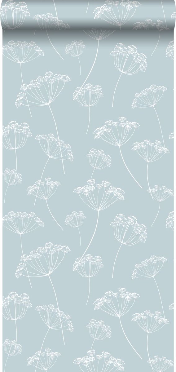 Proefstaal Walls4You behang bloemmotief babyblauw - 26,5 x 21 cm - 935321-S