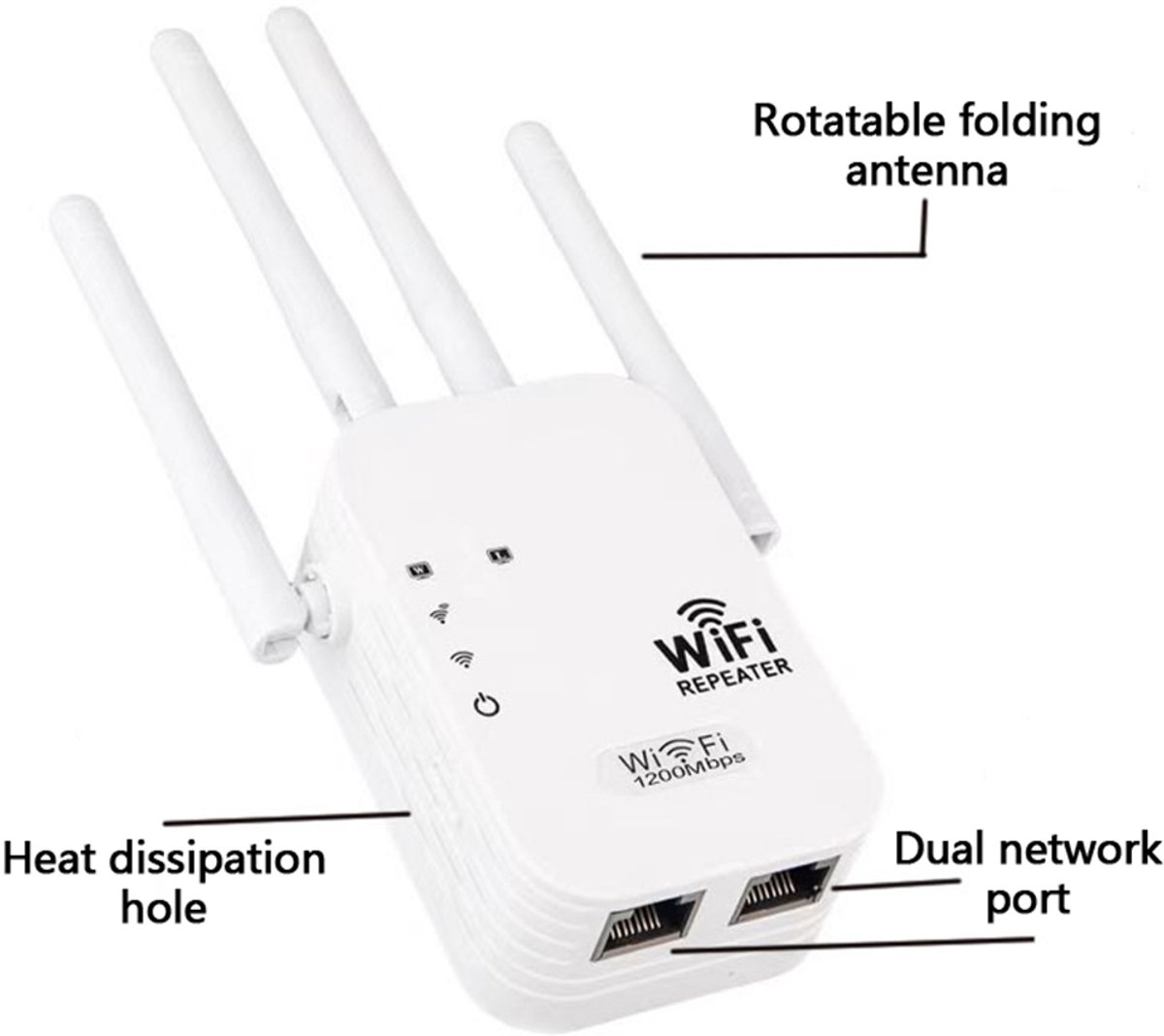 Nademoli 5G 1200M WiFi-signaalversterker met 4 Antennes - afbeelding 3