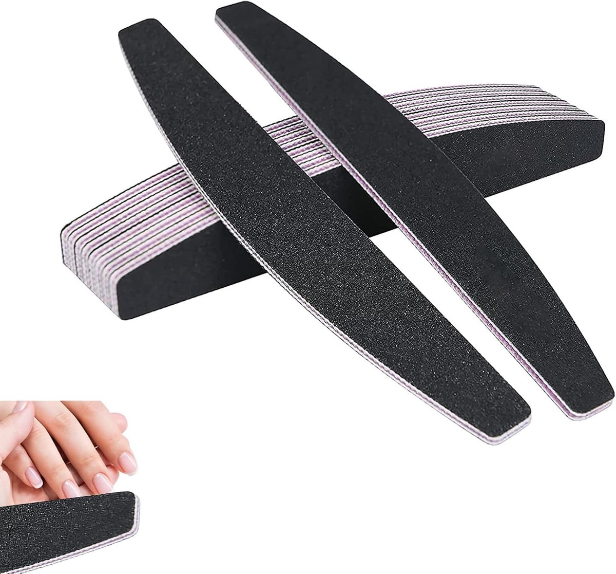 Professionele Nagelvijlen Set van 10 - Dubbelzijdig Nagelbord (100/180 Grit) - Wasbare Nagelvijlen voor Thuis en Salon