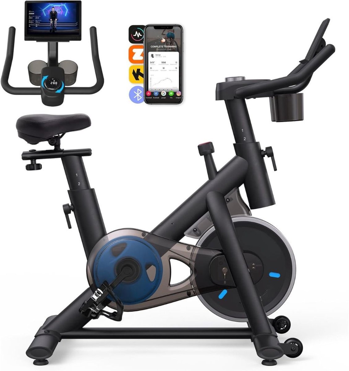 Nexvo®Hometrainer Fiets - Hometrainers Fitness - Hometrainer - Zwart - 103cm x 21cm x 87cm
