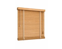 Madecostore Houten Jaloezie 50 mm – 138 x 115 cm – Clear Oak – Venetiaanse Jaloezie – Licht Eiken