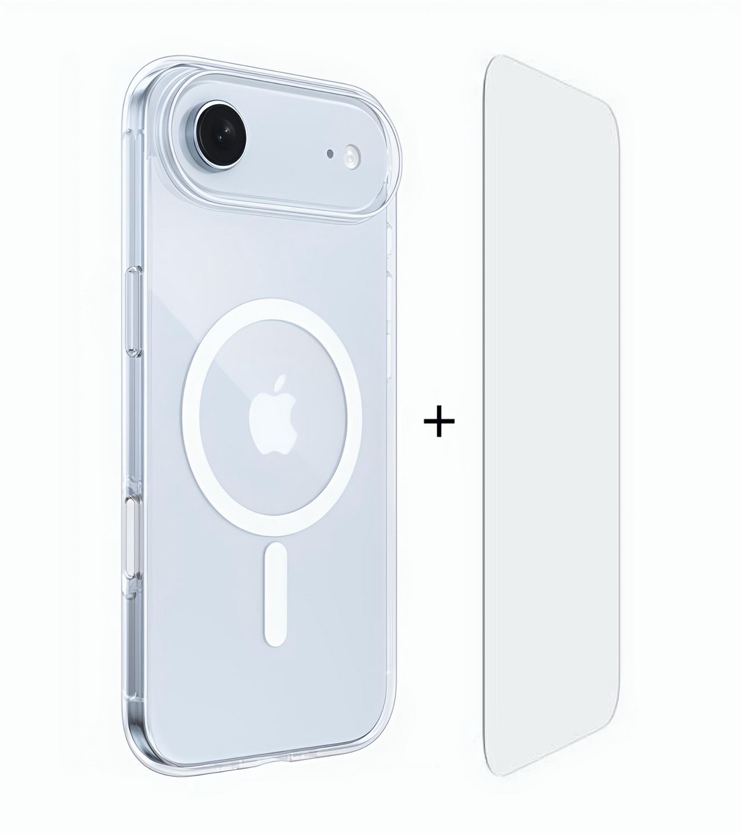 Hoesje geschikt voor iPhone Air - Geschikt voor Magsafe - 9H Screenprotector - Hardcase en Shock proof - Transparant