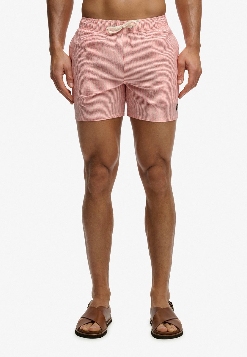 Superdry Seersucker 15-inch Zwemshort Heren Zwembroeken Koraal