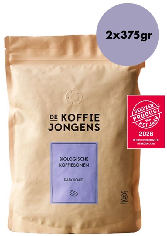 De Koffiejongens - Dark Roast - 100% biologische koffiebonen - 2x375 gram