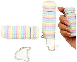 2 stuks Pain Relief Fingertip Toy - Rotating Decompression Design - Stress Relief Toy - Stimulating Keychain - 3*3*8cm - Adult Use for Anxiety Relief and Relaxation - Macaron Rainbow Colors