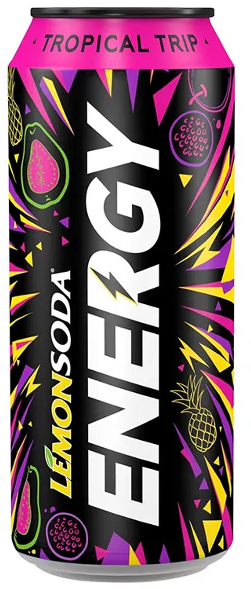 LemonSoda ENERGY Tropical Trip - Fonti di Crodo - Lemon Soda - Frisdrank -Tray 12 stuks 330ml.