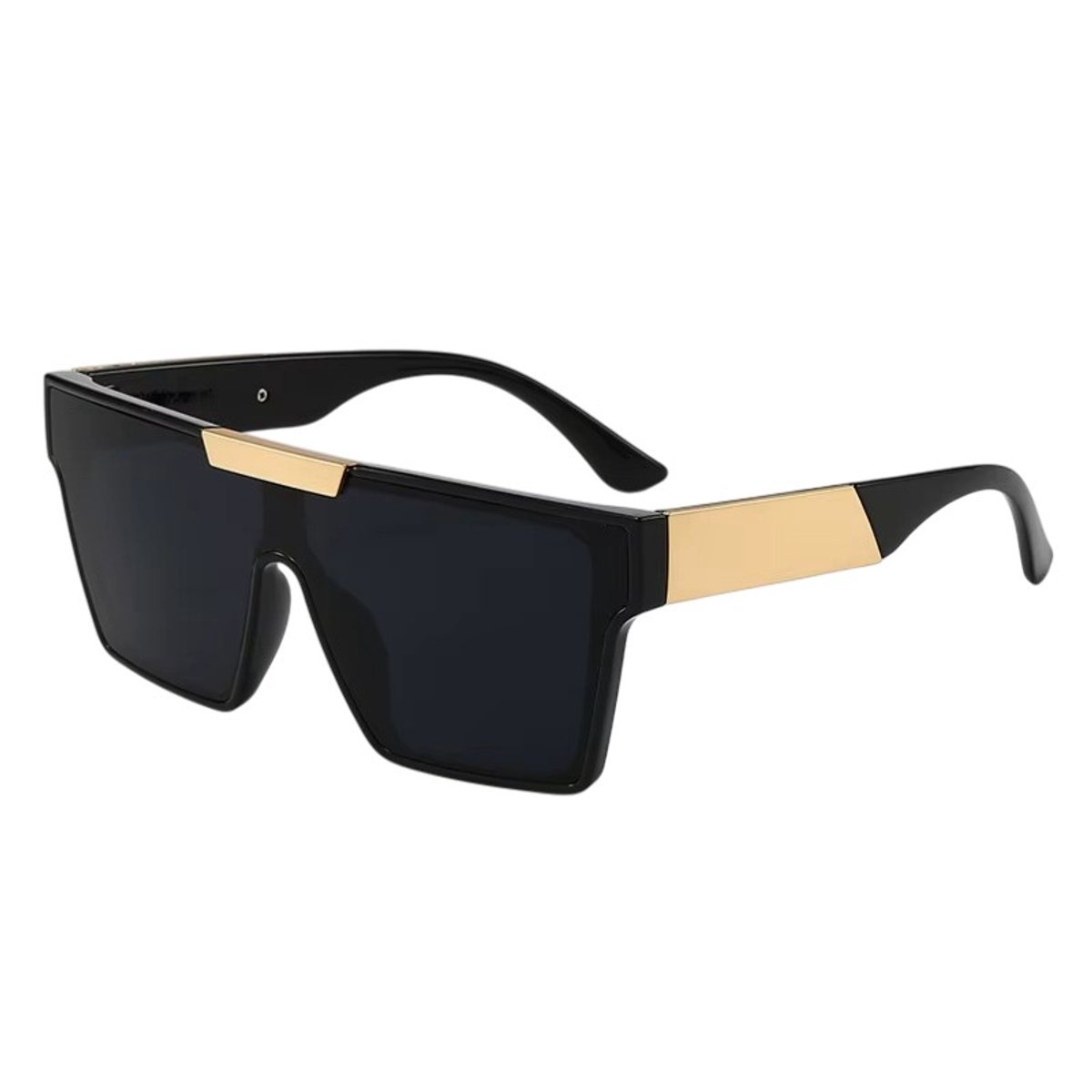 Loud and Clear® - Zonnebril - Heren - Dames - Vierkant - Zwart - Goud - Gepolariseerd - Polariserend