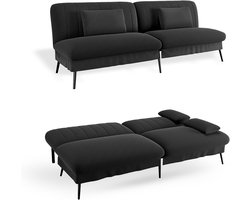 COMHOMA - Klapbare Slaapbank - 2-in-1 met Groot Ligoppervlak - Zwart