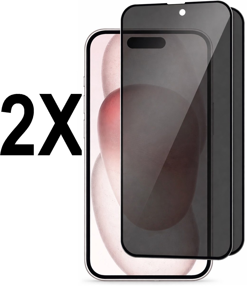Screenprotector - PRIVACY - geschikt voor iPhone 17/17 Pro - Tempered glass screen protector geschikt voor iPhone 17/17 Pro - Privé glasplaatje - 2 stuks