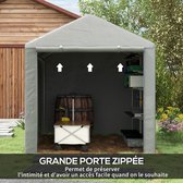 Outsunny Tuinopbergtent - Gegalvaniseerd metaal, PE - 160x218x172cm - Lichtgrijs