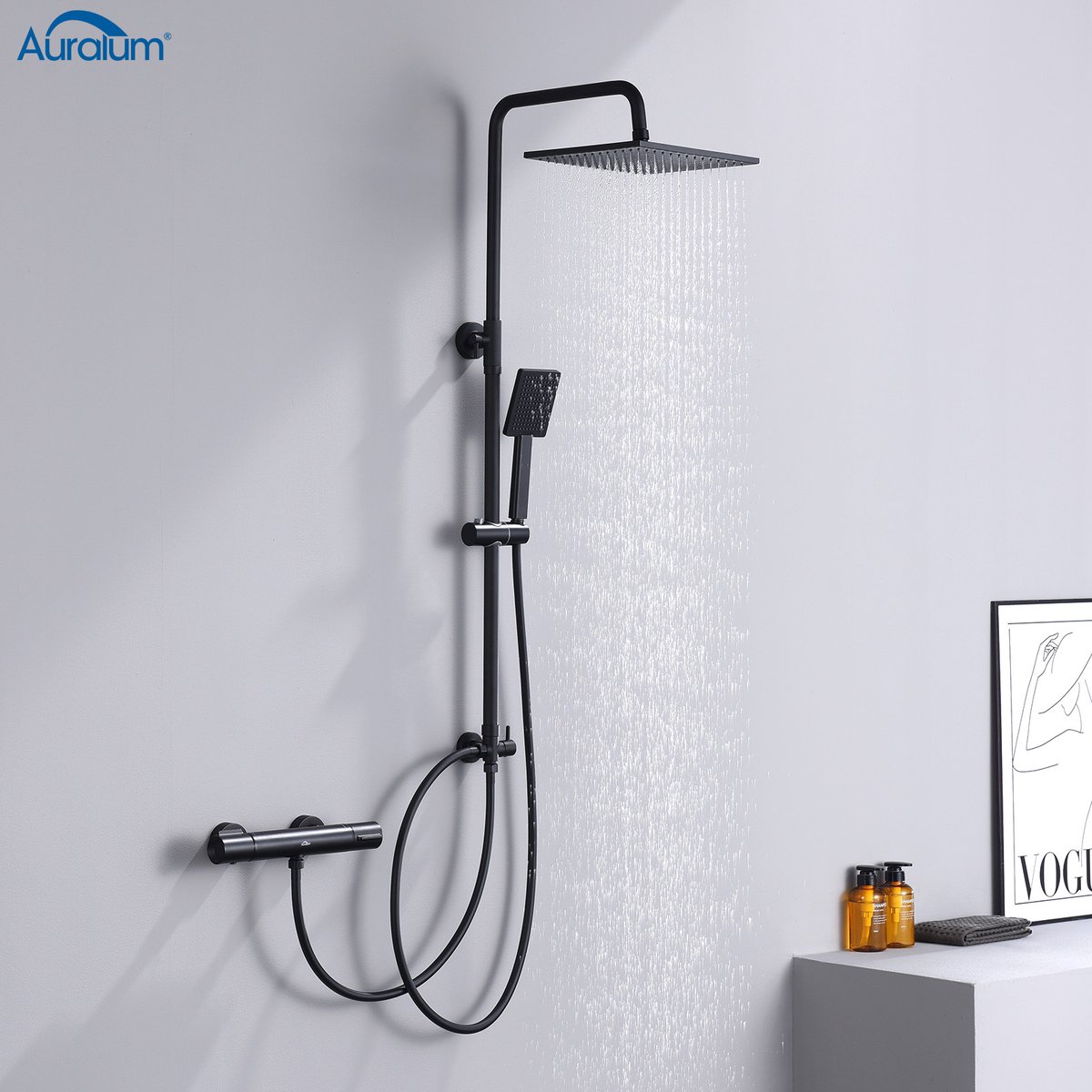Auralum max - Regendouche - 10 inch Douchekop - Regendouche en Handdouche - Zwart