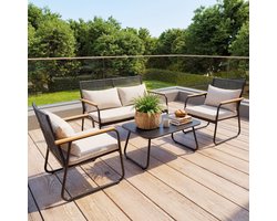 HOMAVO Tuinmeubelset voor 4 personen