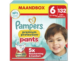 Pampers Premium Protection Pants Maat 6 - 132 Luierbroekjes - 15kg+ - Maandbox