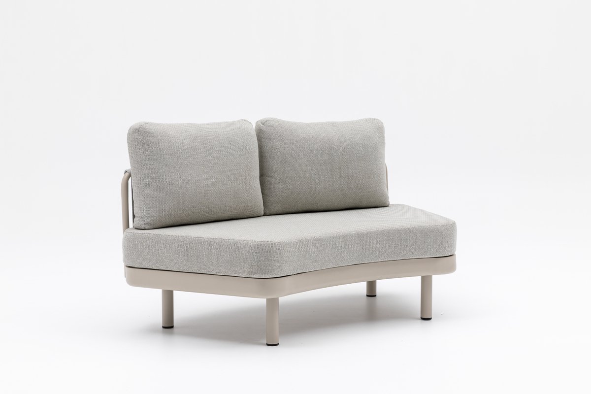 Loungeset Nanda Bankje Rond Warm Wit Hout - 4200