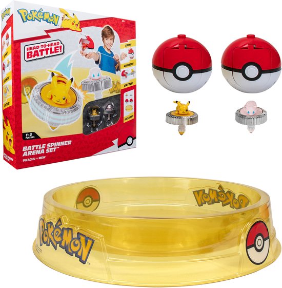 Pokémon - Battle Spinner 2 Pack with Stadium Pikachu, Mew, Poke Ball, & Poke Ball