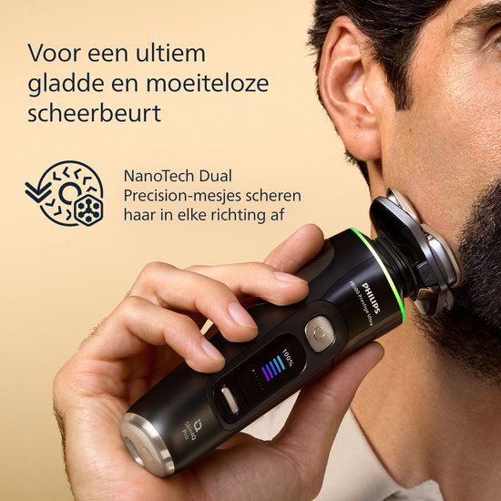 Philips Shaver i9000 Prestige Ultra Elektrisch Scheerapparaat Voor Mannen - Met Quick Clean Pod & Precisietrimmer - Zwart - XP9400/31