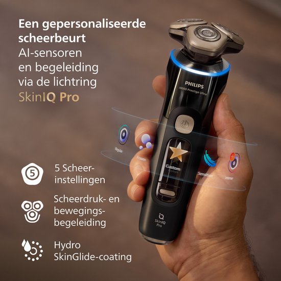Philips Shaver i9000 Prestige Ultra Elektrisch Scheerapparaat Voor Mannen - Met Quick Clean Pod & Precisietrimmer - Zwart - XP9400/31