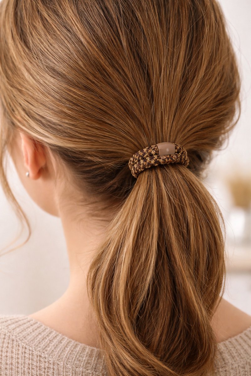 15 x Knekkie Haarelastiekjes met Kraaltje – Gevlochten Elastiek & Armband - Aarde tinten Stijl — cadeau in Mode & Accessoires - foto 3