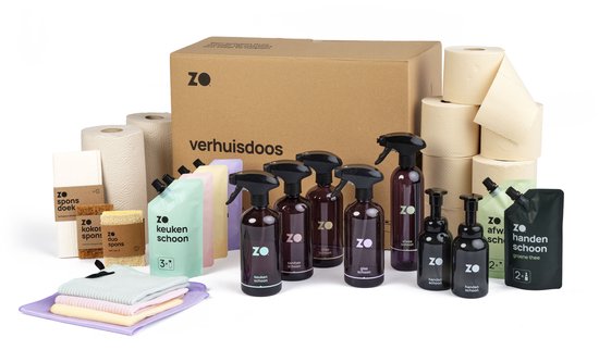 ZO verhuisdoos - Compleet verhuiscadeau met Keuken, sanitair, alles- en glasreiniger -...