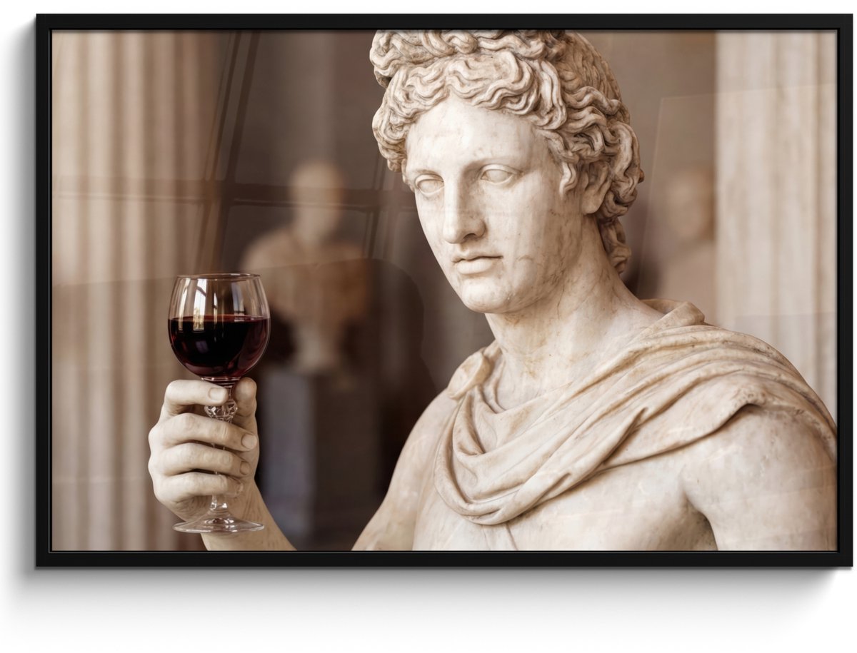 FrameYourWall Poster in lijst - Fotolijst 120x80 cm - Posters - Klassiek - Marmer - Wijn - Posterlijst zwart - Decoratie - Wanddecoratie woonkamer - Muurdecoratie slaapkamer