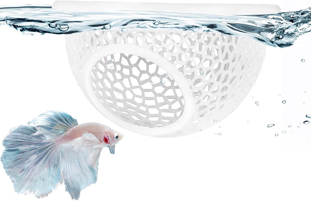 QTTVBTNA -Betta Tunnel - Aquarium Schuilplaats -Vistunnel Verstopplaats - 3D-Geprinte Drijvende Schuilplaats Voor Bettas En Garnalen -Ring - Niet-Toxisch PLA - Veilige Afmetingen Voor Kleine Bodemvissen - 1 Stuk - zwart