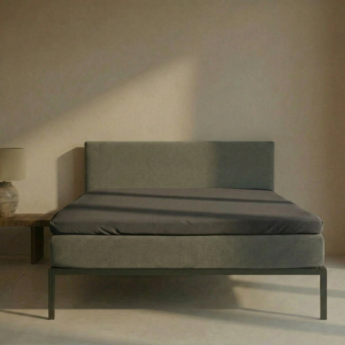 Senza Donna 180 GSM Topper hoeslaken Antraciet - 160x210+20 cm