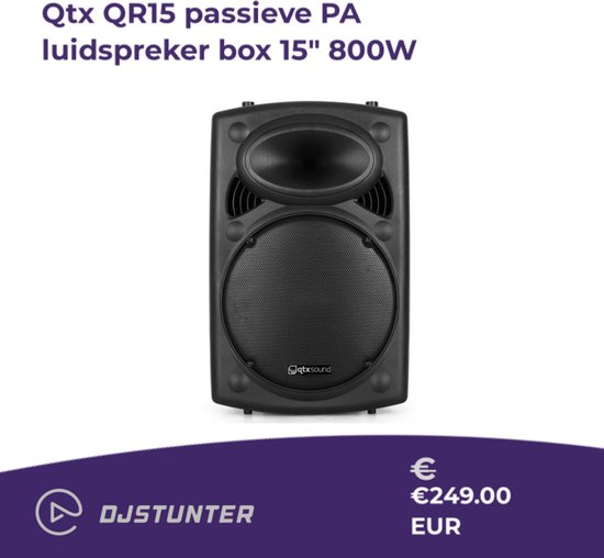 Qtx QR15 passieve PA luidspreker box 15 800W van Qtx — afbeelding 4