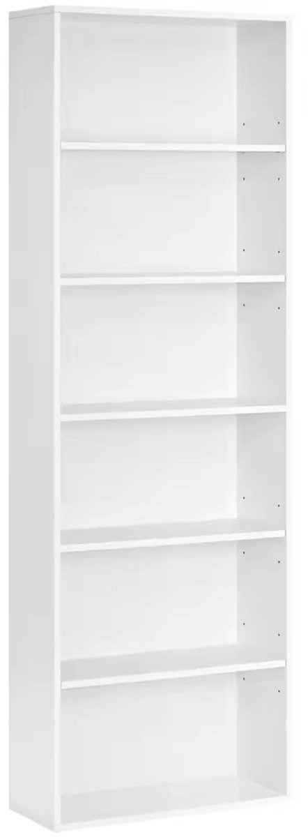 Luxevo Boekenkast 6 Vakken – Open Kast 178x60x30 cm – Moderne Opbergkast – Wit – Staande Boekenkast voor Woonkamer, Slaapkamer & Kantoor