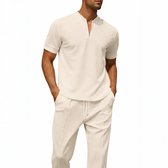 Zomer Set Beige Heren - Shirt en lange Broek - Outfit