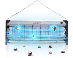 Wonact Vliegenlamp - 40W – Muggenlamp – Vliegenvanger elektrisch - UV Insectenlamp – Muggenvanger met hoogspanningsrooster - Voor binnen en overdekte buitenruimtes - Tegen vliegen, muggen, fruitvliegjes - Inclusief ophangketting