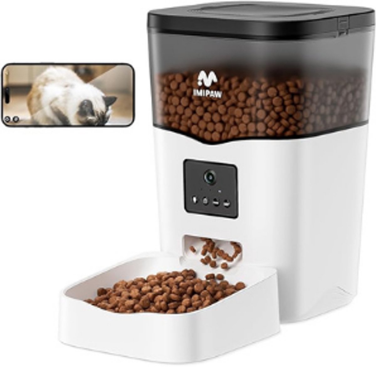 IMIPAW Automatische Voerdispenser Kat met Camera 1080p HD - IMIPAW - €125,99