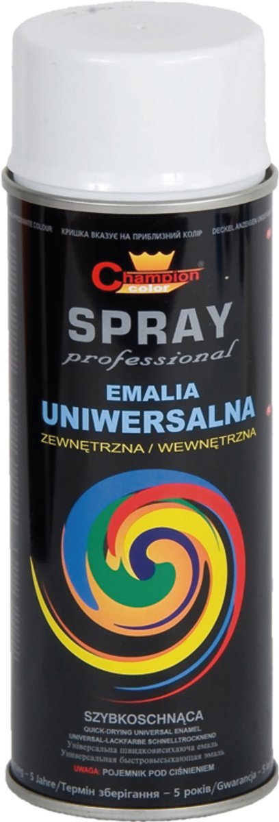 AGTECH - Witte Glanzende Emaille Verf - RAL 9010 - 400 ml Spray