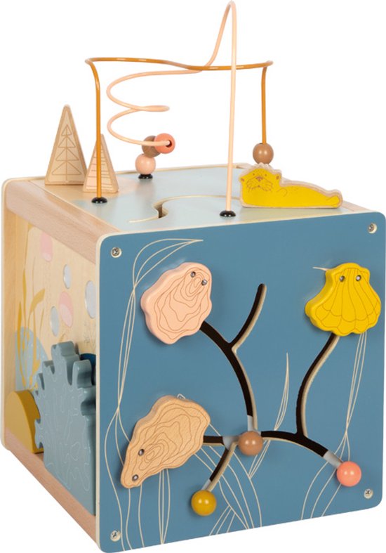 Small Foot - Houten Activiteitenkubus met Motoriekspiraal Zeekust van Small Foot — afbeelding 3