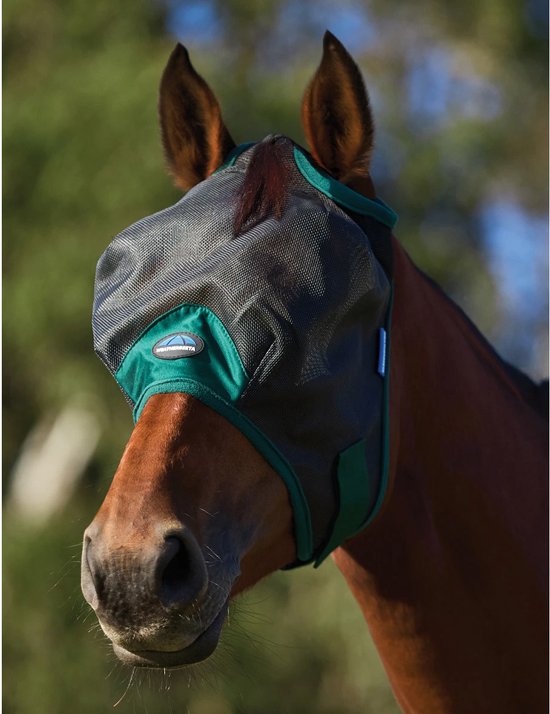 Weatherbeeta Vliegenmasker Weatherbeeta Comfitec Durable Mesh Zwart-groen - PONY Weatherbeeta Vliegenmasker Weatherbeeta Comfitec Durable Mesh Zwart-groen - PONY