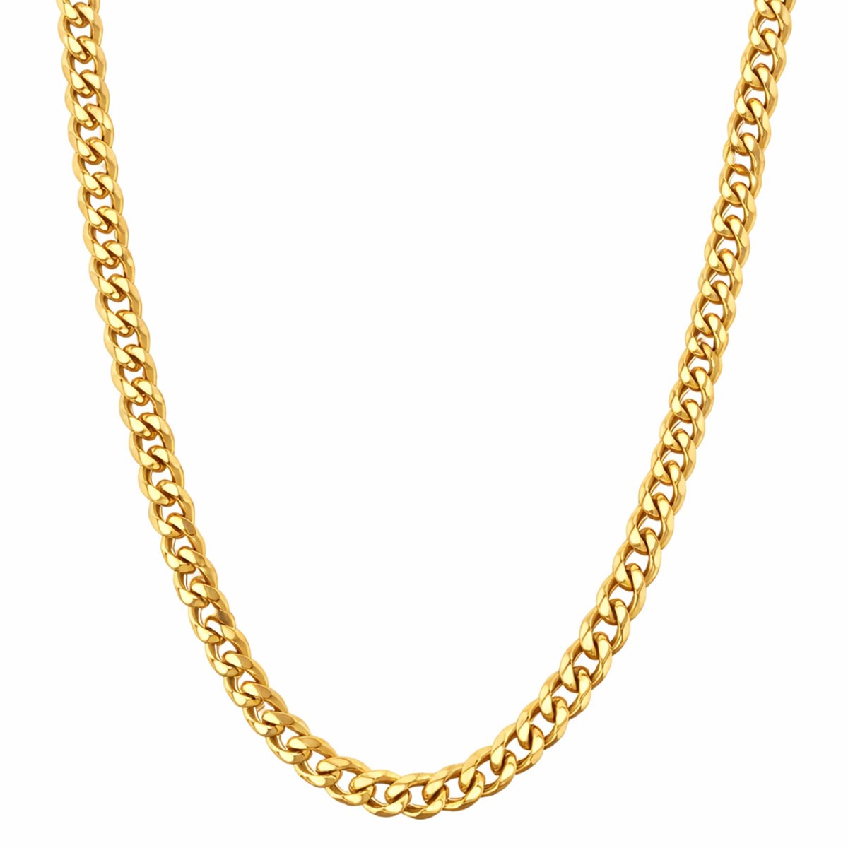 Cuban Link Ketting Goud 5mm 50cm – RVS Schakelketting Unisex – Tijdloos & Waterbestendig – GAUD