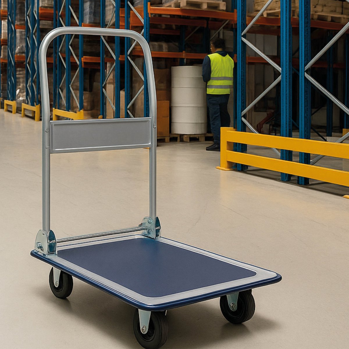 BRASQ Plateauwagen Inklapbaar - Draagvermogen 150 KG - Transportkar - Transportwagen - Magazijnwagen - Platformwagen – foto 7