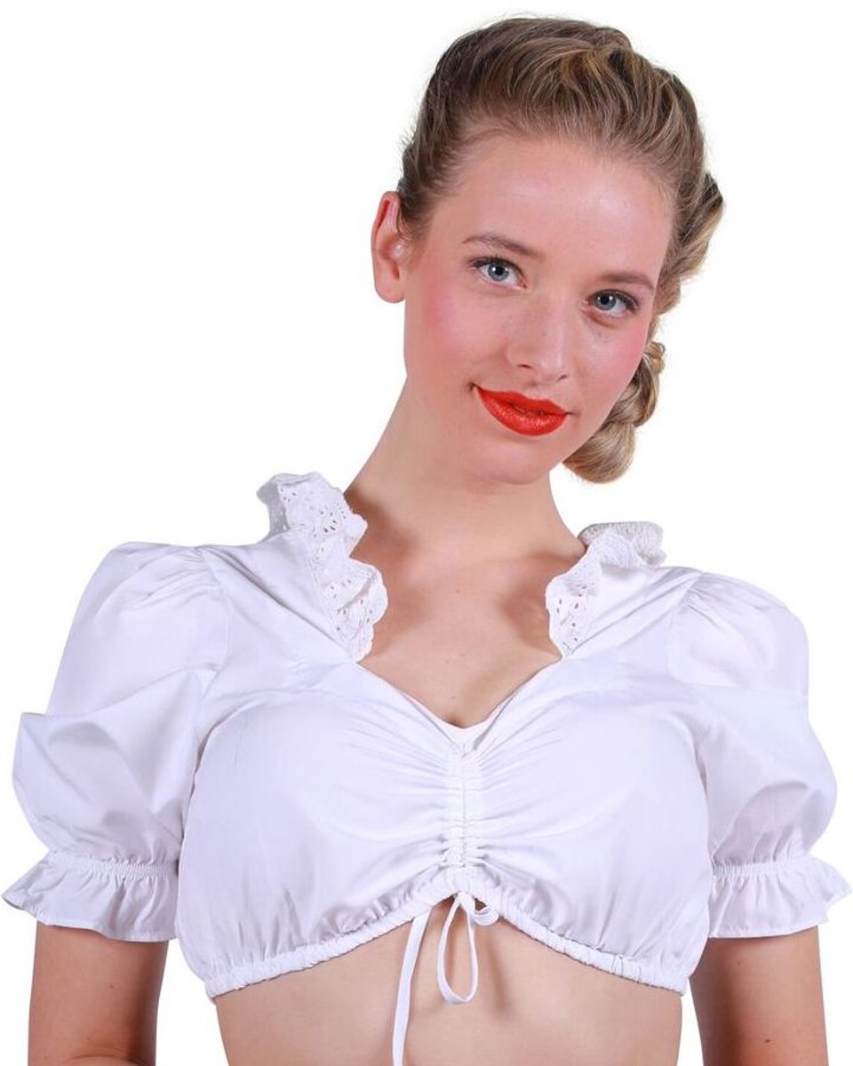 Dirndl Blouse - Oktoberfest - Tiroler - Dames - Wit - Maat 48