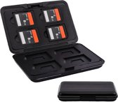 SD Kaart Houder - Geheugenkaart Organizer - 8x2 Kaarten Slots - Doosje - Tasje - Mapje - Zwart