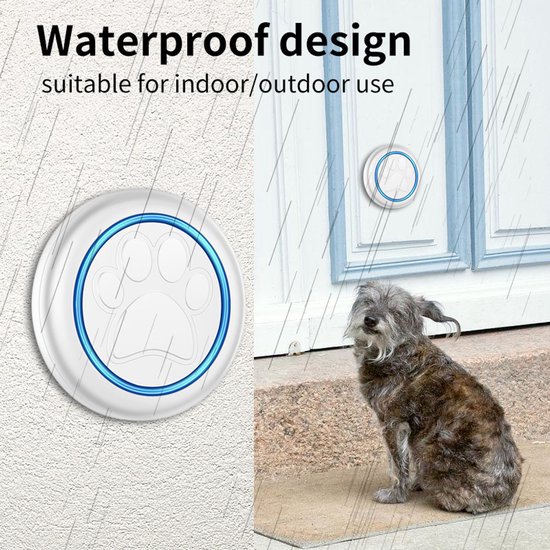 Draadloze Kattenbel-Hondenbel- Intelligente Led-Flits-Deurbel voor Honden - Waterdichte Deurbel met 300 m bereik — afbeelding 3