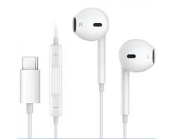 Kbstronics bedrade oordopjes USB-C aansluiting - Oortjes met draad en microfoon - USB-C - Wit - Slimme bediening