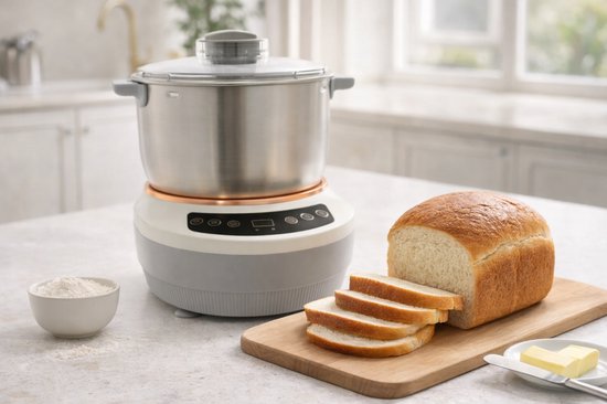 HOB Deegmachine - Kneedmachine - Deegkneedmachine - Deegmixer - Geschikt voor Zwaar Deeg - 7 L Capaciteit - 250W - Met Rijsfunctie van Merkloos — afbeelding 4