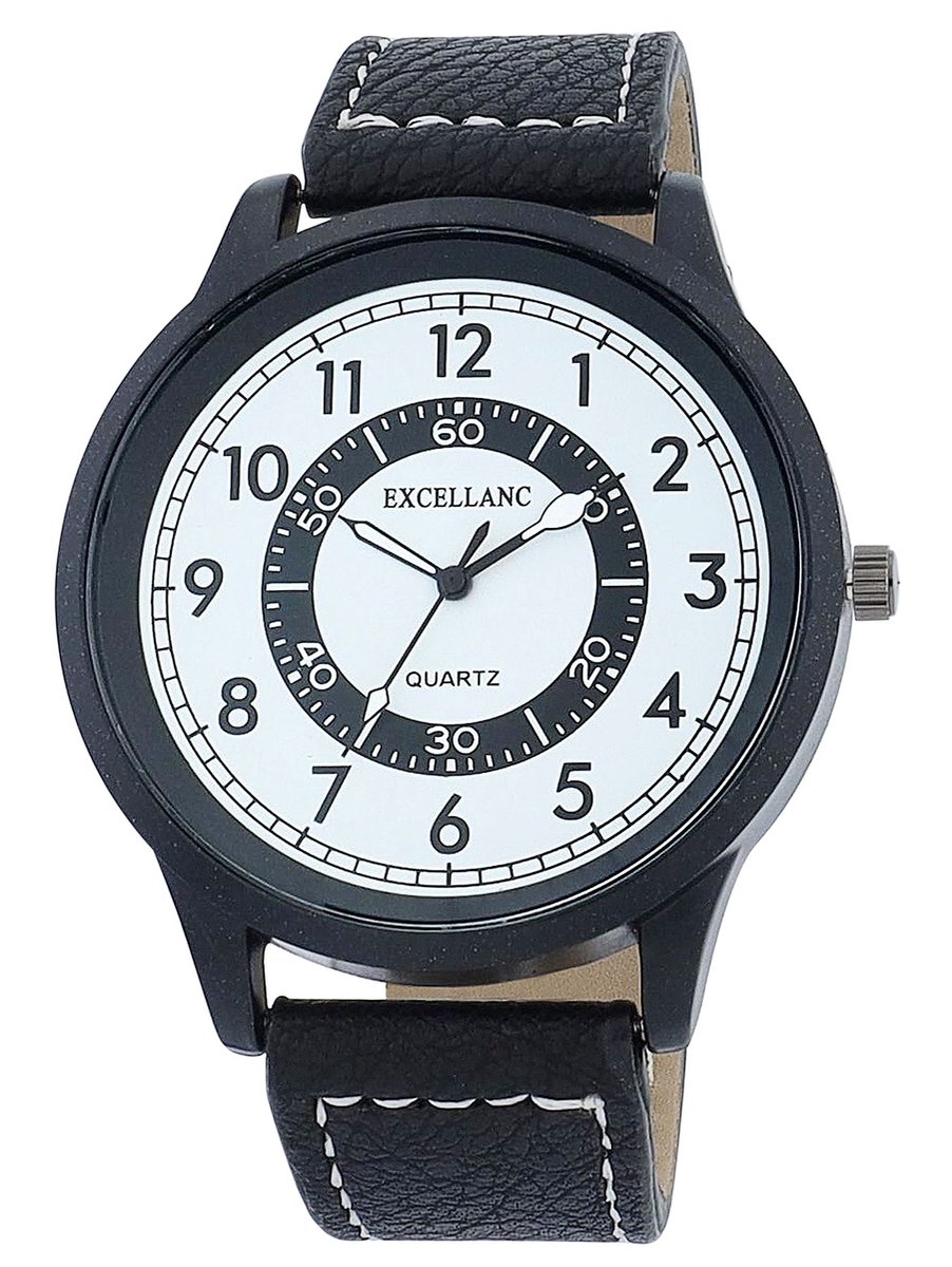 EXCELLANC Herenhorloge van imitatieleer 2900244 Excellanc herenhorloge met imitatieleren band